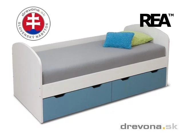 REA GOLEM - elegantní jednolůžko se dvěma šuplíky 