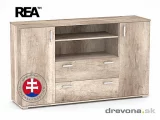 REA SISA 5 - velká komoda se dvěma dvířky a dvěma zásuvkami