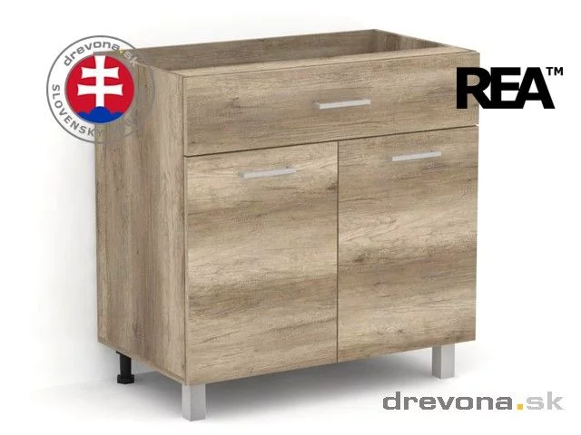 REA ALFA - dolní skříňka se zásuvkou a dvěma dvířky KDZO-80-72