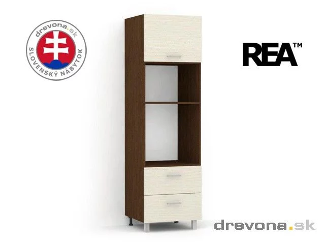 REA ALFA - skříň pro troubu a mikrovlnku - 2x šuplík, 1x dvířka KSZ-60-200