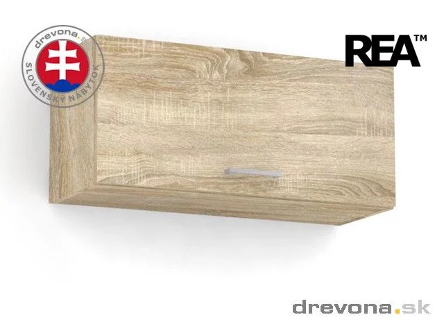 REA ALFA -  KHV-80-36 horní výklopná skříňka 80 cm (plná, prosklená, hliníková dvířka)