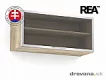 REA ALFA -  KHV-80-36 horní výklopná skříňka 80 cm (plná, prosklená, hliníková dvířka)