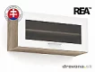 REA ALFA -  KHV-80-36 horní výklopná skříňka 80 cm (plná, prosklená, hliníková dvířka)