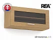 REA ALFA -  KHV-80-36 horní výklopná skříňka 80 cm (plná, prosklená, hliníková dvířka)