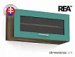 REA ALFA -  KHV-80-36 horní výklopná skříňka 80 cm (plná, prosklená, hliníková dvířka)