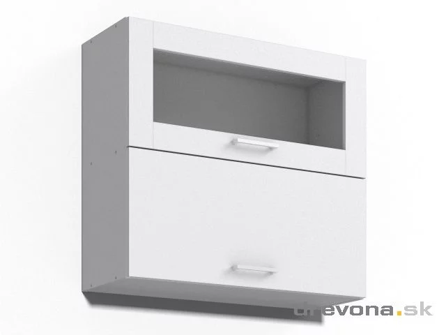 REA ALFA -  KHV-80-72 horní skříňka výklopná (prosklená, plná, hliníková dvířka) - 80 cm