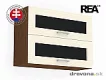 REA ALFA -  KHV-80-72 horní skříňka výklopná (prosklená, plná, hliníková dvířka) - 80 cm