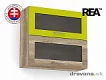 REA ALFA -  KHV-80-72 horní skříňka výklopná (prosklená, plná, hliníková dvířka) - 80 cm