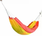 Turistická houpací síť + uchycovací set TRAVEL HAMMOCK - žluto-oranžová