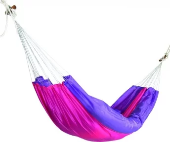 Turistická houpací síť + uchycovací set TRAVEL HAMMOCK - růžovo-fialová