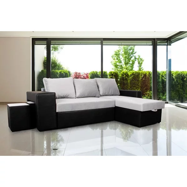 EROS A257 - rohová sedací souprava se dvěma taburetkami