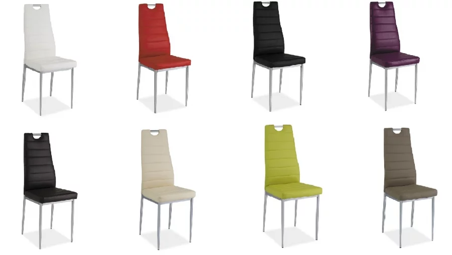 SI-713 - elegantní jídelní židle s chromovým prvkem v opěradle