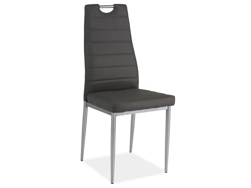 SI-713 - elegantní jídelní židle s chromovým prvkem v opěradle -> šedá