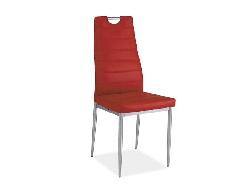 SI-713 - elegantní jídelní židle s chromovým prvkem v opěradle -> červená
