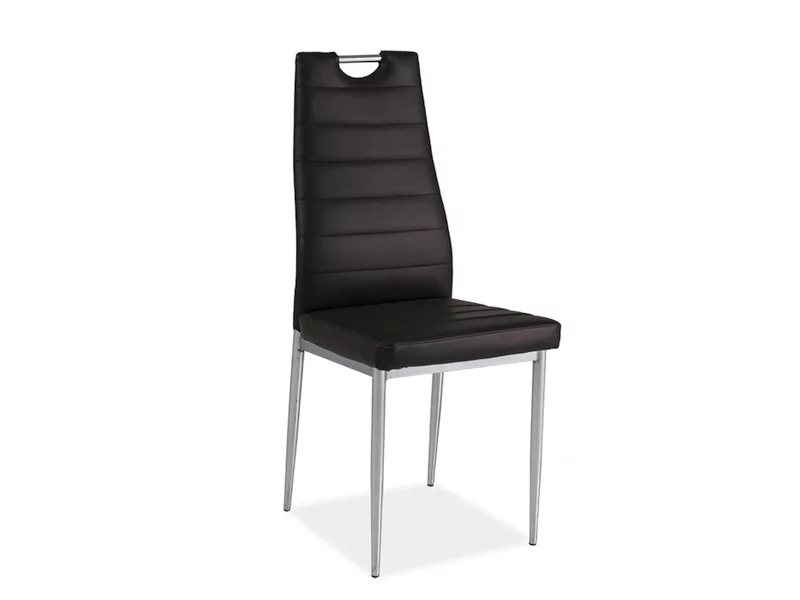 SI-713 - elegantní jídelní židle s chromovým prvkem v opěradle -> hnědá