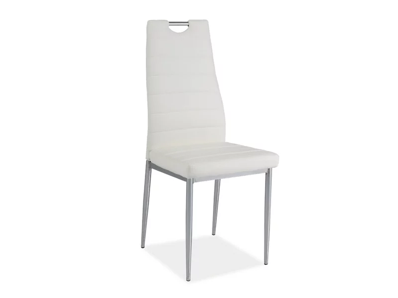 SI-713 - elegantní jídelní židle s chromovým prvkem v opěradle -> bílá