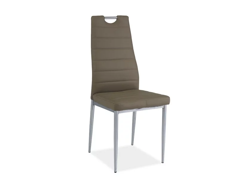 SI-713 - elegantní jídelní židle s chromovým prvkem v opěradle -> tmavě béžová