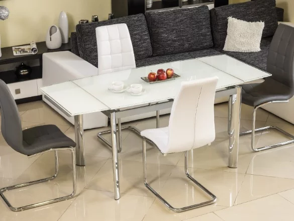SI-927 - elegantní rozkládací jídelní stůl -> bílá