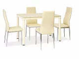 SI-934 - jednoduchý elegantní pevný jídelní stůl -> krém