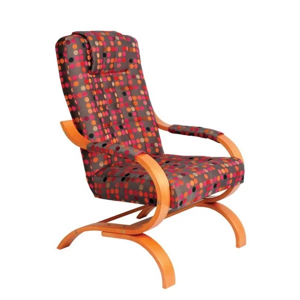 Pohupovací křeslo BALY R18 -  přírodní, látka šedá