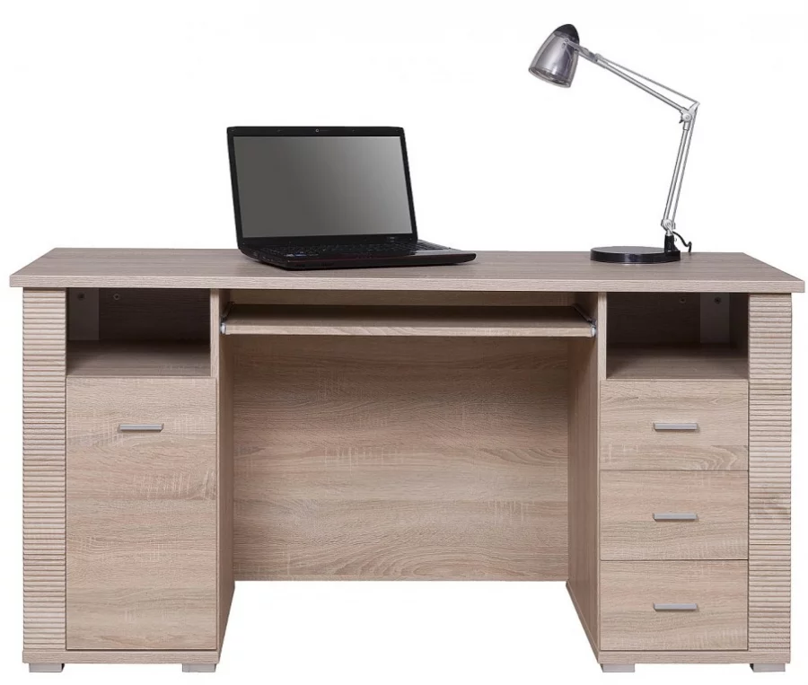 GRESS 1D3S 150 - PC stůl s dvířky a se třemi zásuvkami