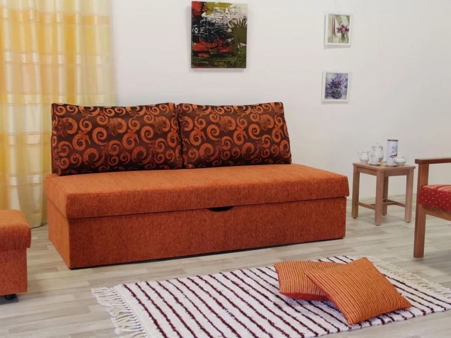 KLÁRA pružinová/lamelová - nerozkládací pohovka s polštáři A