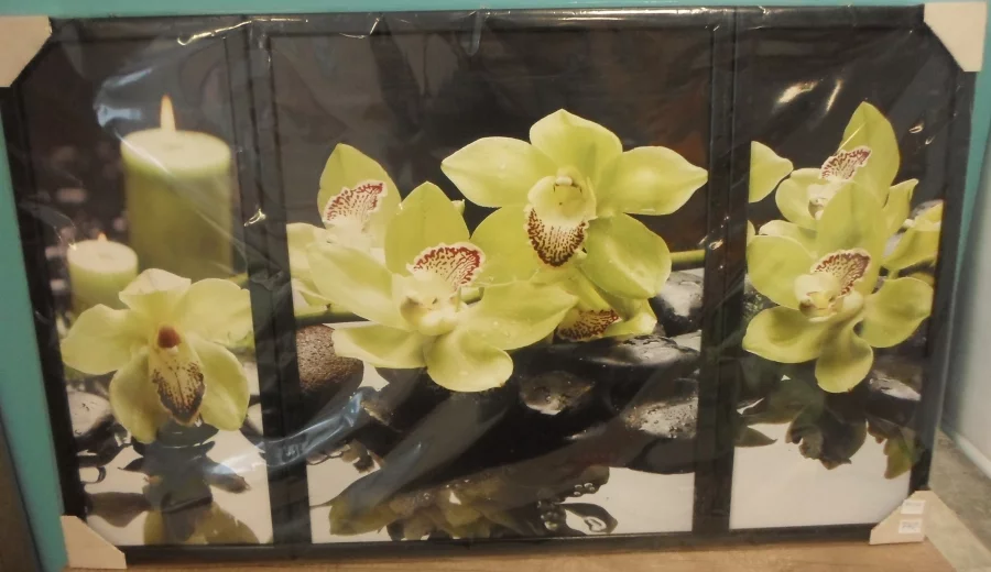 OBRAZ 3D - trojdílný obraz s květinami 88x53 cm 