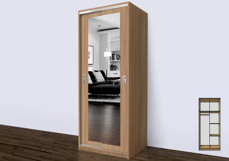 Šatní skříň ALENA 80-100 - se zrcadlem