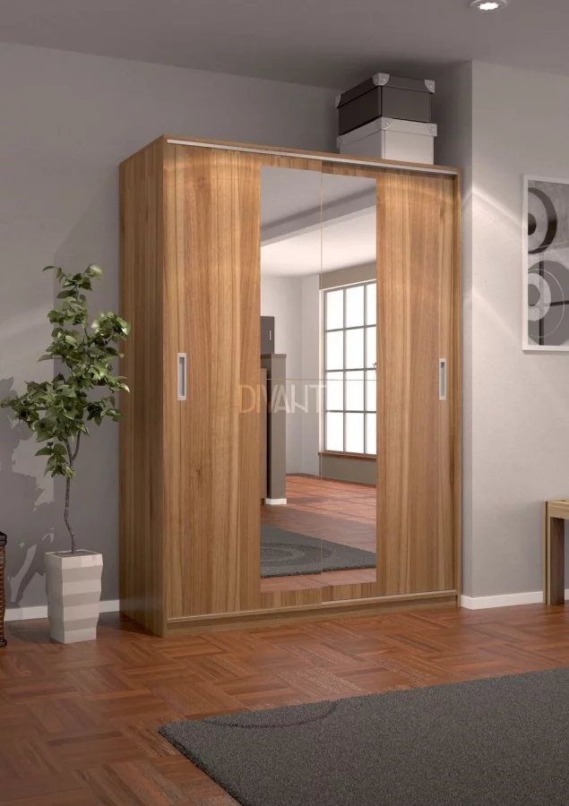 Šatní skříň ALENA 120-150 se zrcadlem