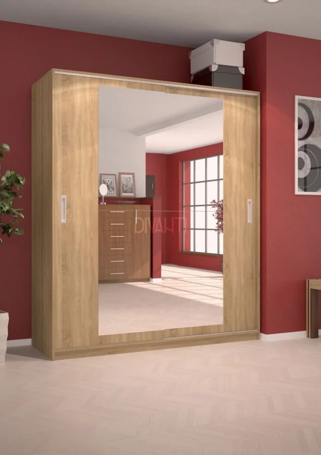 Šatní skříň ALENA 160-180 se zrcadlem