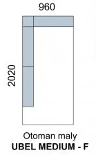 AVA TEMPO: UBELF medium - otoman s úložným prostorem LEVÝ