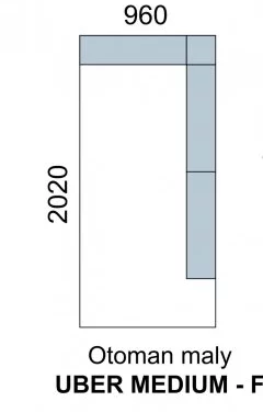 AVA TEMPO: UBERF medium - otoman s úložným prostorem PRAVÝ