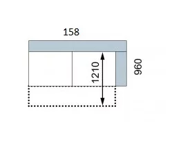 AVA TEMPO: 2ARF - rozkládací dvojsed s područkou PRAVÝ