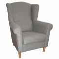 Křeslo ušák, látka šedá, Charlot
