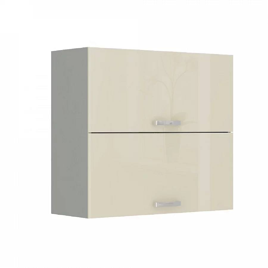 Skříňka horní, krémová vysoký lesk / šedá, PRADO 80 GU-72