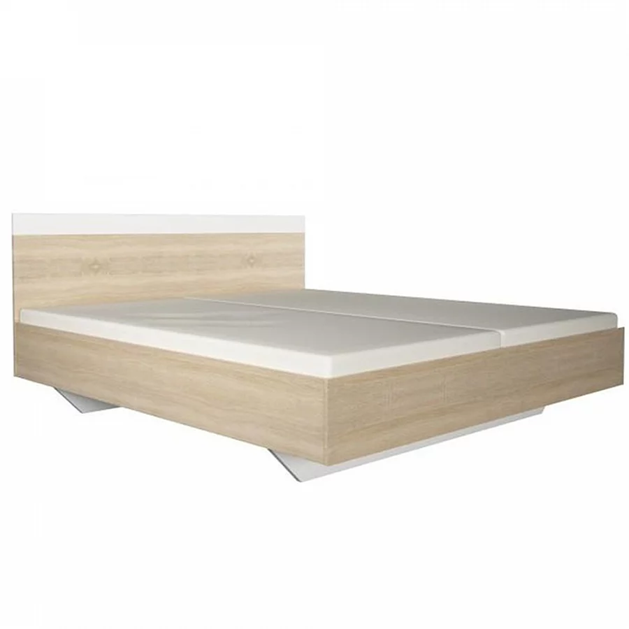 Manželská postel, dub sonoma / bílá, 180x200, GABRIELA