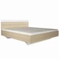 Manželská postel, 160x200, dub sonoma / bílá, GABRIELA