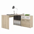 PC stůl s policí, dub sonoma/bílá, RAFAEL NEW