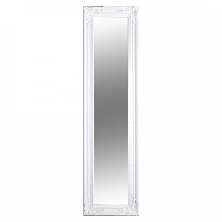 Zrcadlo, dřevěný rám bílé barvy, MALKIA TYP 8