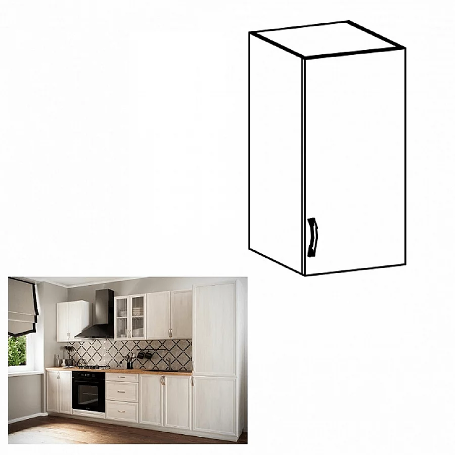 Horní skříňka G30, pravá, bíla/sosna Andersen, SICILIA