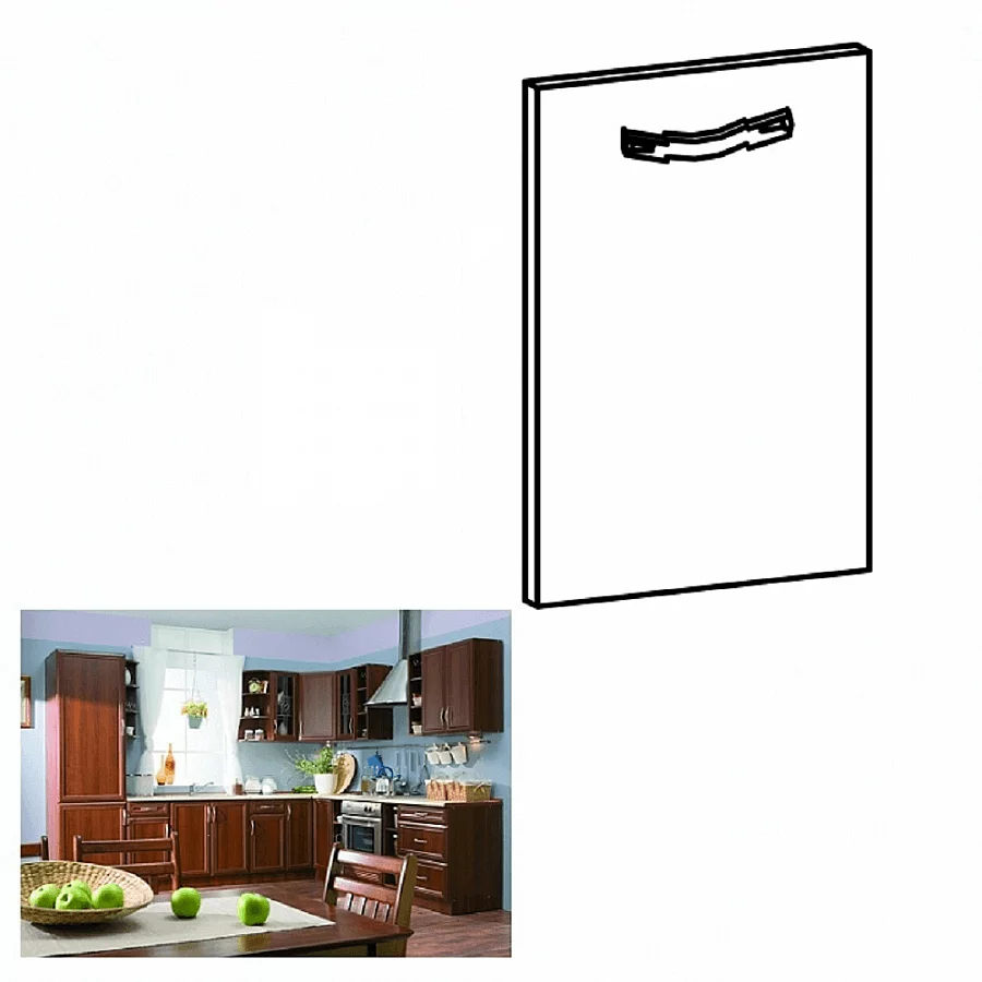 Dvířka na vestavnou myčku nádobí, 44, 6x71, 3, ořech Milano, SICILIA