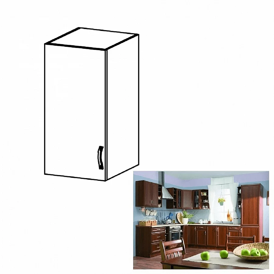 Horní skříňka G40, levá, ořech Milano, SICILIA