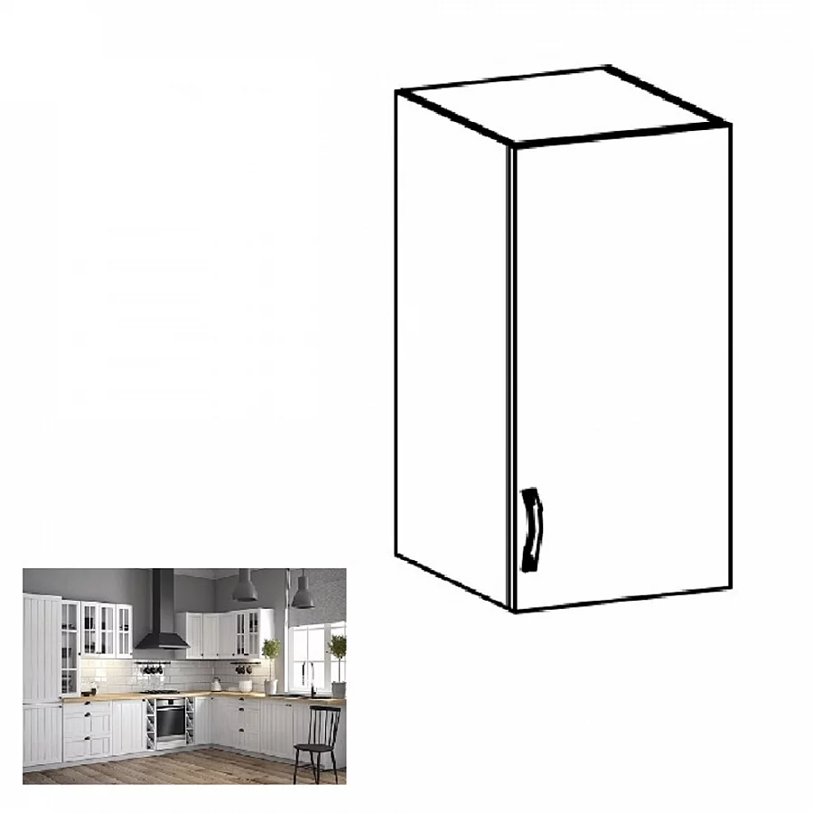 Horní skříňka G30, pravá, bílá / sosna andersen, PROVANCE