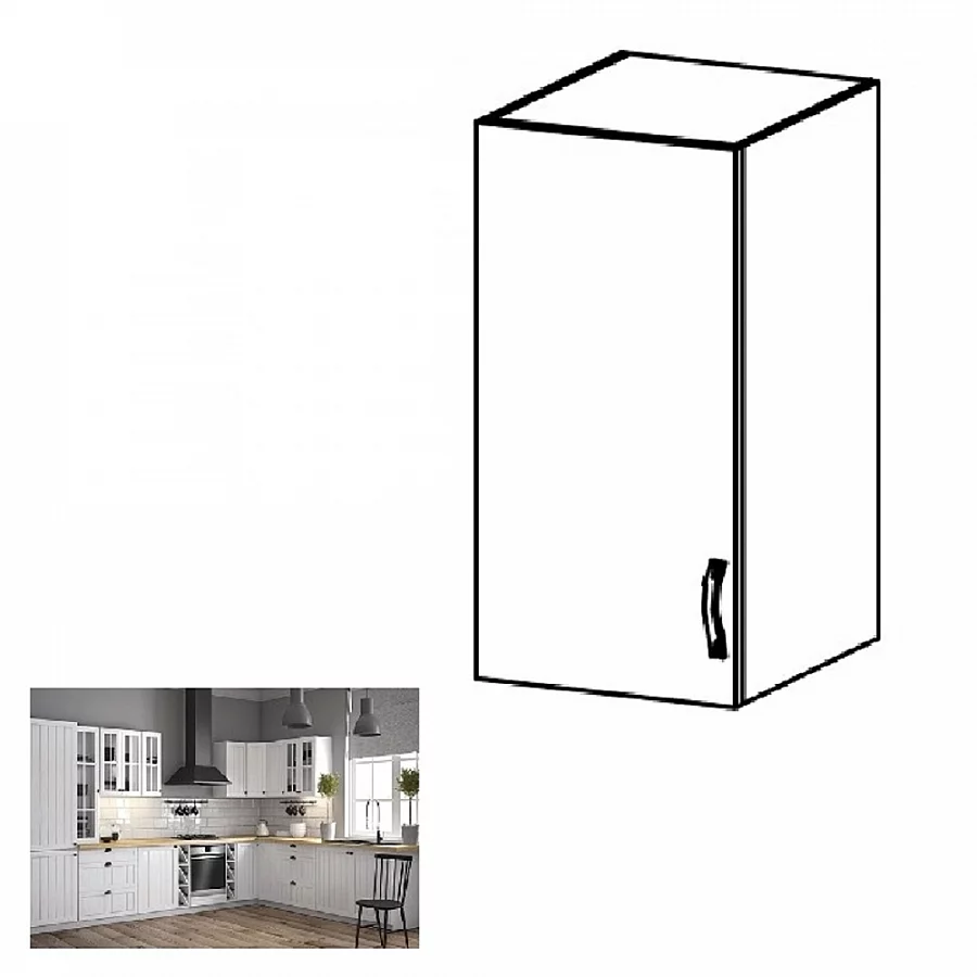 Horní skříňka G30, levá, bílá / sosna andersen, PROVANCE