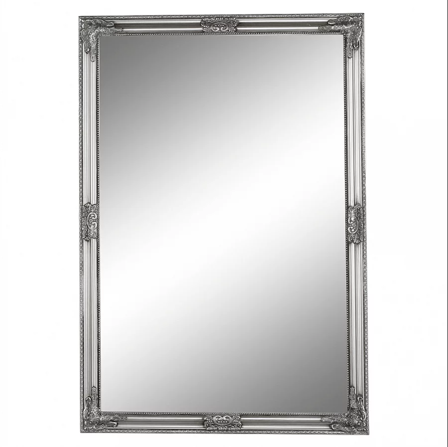 Zrcadlo, stříbrný dřevěný rám, MALKIA TYP 11