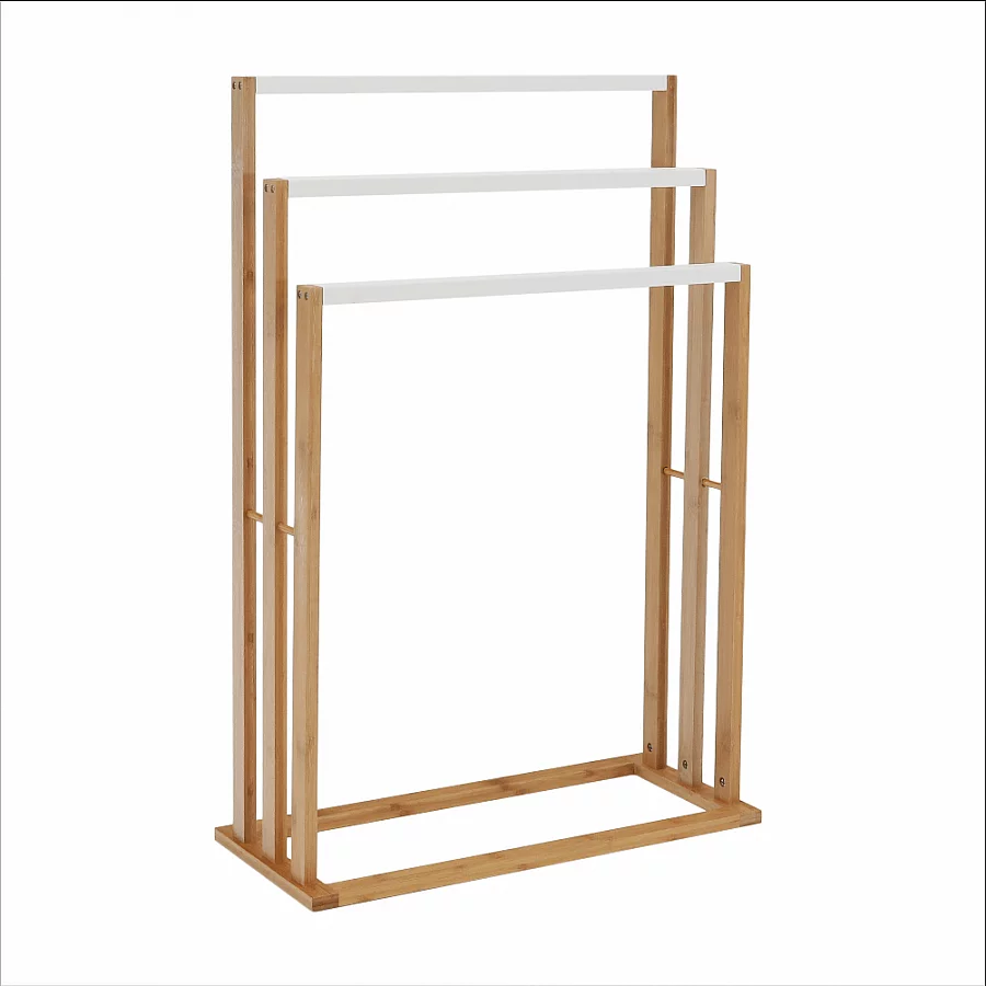 Stojan na ručníky, bambus/bílá, KOMO NEW