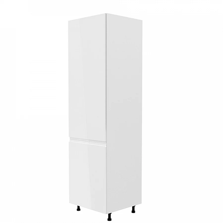 Potravinová skříňka, bílá / bílá extra vysoký lesk, levá, AURORA D60R