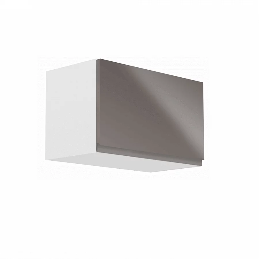 Horní skříňka, bílá / šedý extra vysoký lesk, AURORA G60KN