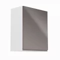 Horní skříňka, bílá / šedý extra vysoký lesk, pravá, AURORA G601F