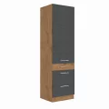 Vysoká skříňka, dub lancelot / šedá matná, VEGA 60 DKS-210 3S 1F